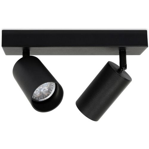 0726503685246 - Swanew - Deckenstrahler GU10 4W Deckenleuchte Drehbare Deckenspot 2-flammig Deckenlampe Spotleuchte Schwarz Warmweiß 3000K(mit Leuchtmittel)