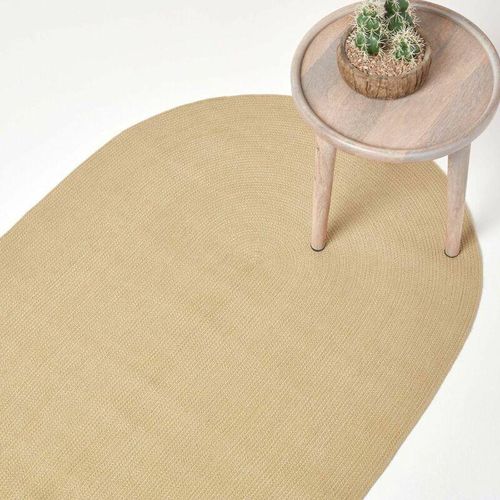 5055967498099 - Handgewebter geflochtener Teppich in Beige 50 x 80 cm - Beige - Homescapes