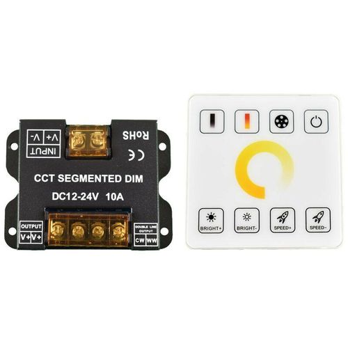 8435427136025 - Barcelona Led - Doppelter weißer CCT-Controller für LED-Streifen mit RF-Touchpanel - 5-24V DC