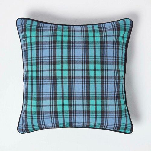 5055967413979 - Blauer Schottenmuster-Kissenbezug Blackwatch 45 x 45 cm - Blau-Grün - Homescapes