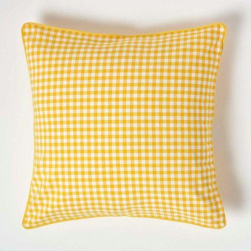 5055967414105 - Gingham-Kissenbezug aus Baumwolle 60 x 60 cm gelb - Gelb - Homescapes