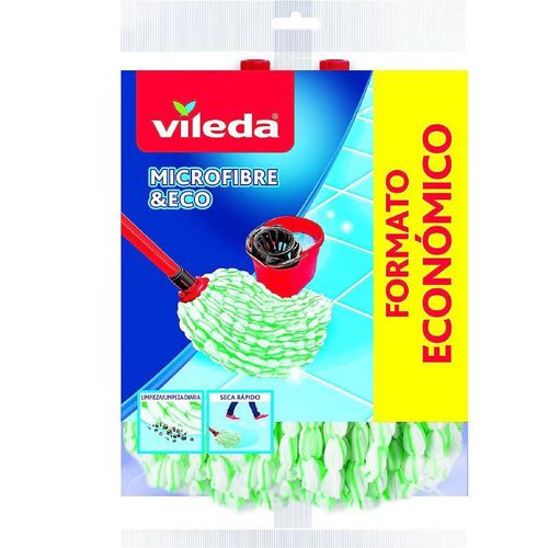 4023103197039 - Microfibre Eco Wischmopp-Nachfüllpackung 100% Mikrofaser hohe Reinigungs- und Saugfähigkeit Grün Weiß 2 Stück - Vileda