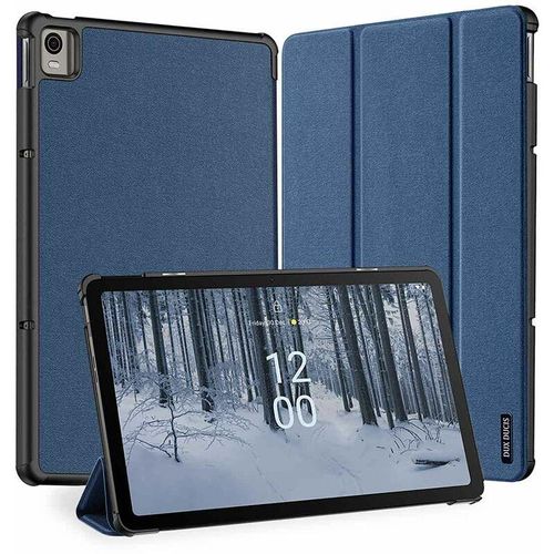 4252021381767 - - Dux Ducis Buch Tasche mit Smart Sleep Standfunktion kompatibel mit Nokia T21 Tablet Hülle Etui Schutzhülle Blau - Schwarz