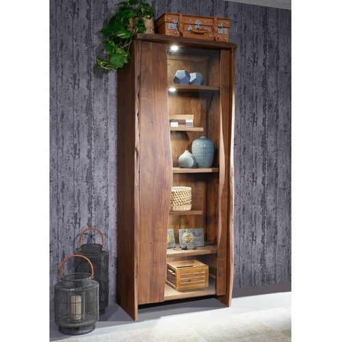 4251213543723 - Vitrine Akazie 81x45x204 braun lackiert PURE ACACIA 207 - braun