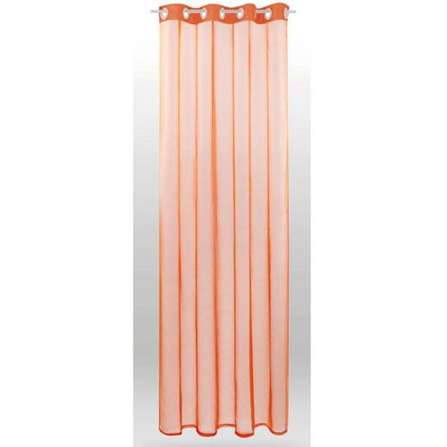 4059222004675 - Bestlivings - Gardine mit Ösen Transparent Voile 140 x 175cm ( Breite x Länge ) in orange - möhre Ösenschal in vielen weiteren Farben und Größen