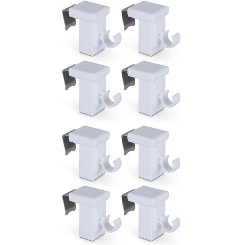 4059222062958 - Klemmträger 8er Pack - für Cafehaustangen Ø10mm - Fensterrahmen 10-27mm - Klemmfix Ersatzträger - ohne Bohren Schrauben Kleben einfache Montage