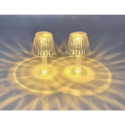 4262371533945 - Spetebo - led Mini Tischleuchte warm weiß in Kristall Optik - konisch   12 cm - Kleine moderne Deko Tisch Lampe Batterie betrieben