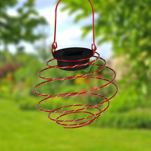 4251699803069 - Buri - led Solar-Spirallaterne 12cm Lampion Spirale Solarlampe Hängelaterne Gartendeko - rot - rot