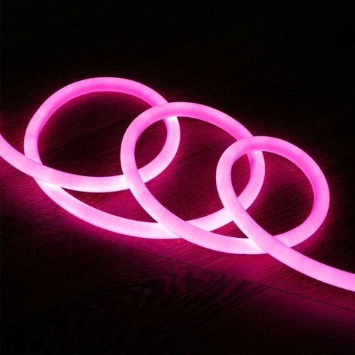 8445044020942 - Ledkia - LED-Streifen Neon Dimmbar 220V ac 120 LED m Rund 360 Rosa IP67 nach MassSchnitt alle 100 cm 270º3m3m