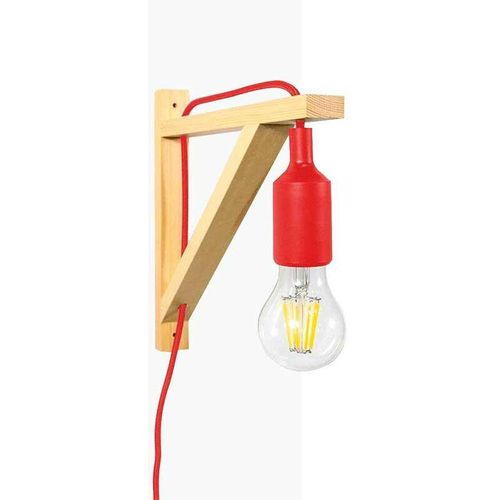 8435427108367 - Barcelona Led - Nordische Wandleuchte yojo mit Holzausleger und Silikon-Pendelleuchte Farbe Rot - Rot