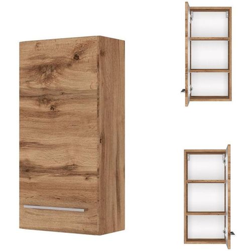 4251324915105 - Lomadox - Badezimmerschrank Hängeschrank LOUNY-03 in Wotaneiche Nb b h t ca 30 64 20 cm - braun