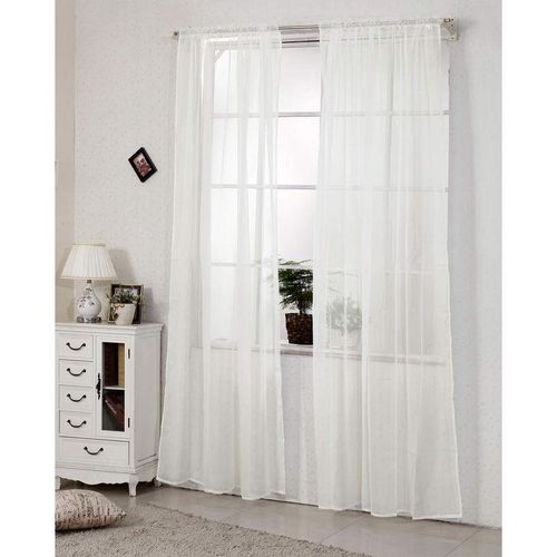 4063425026112 - Gardinen transparent mit Kräuselband Stores Voile (1 Stück) creme 140x245 cm - creme - Woltu