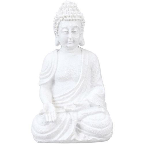 4052025398231 - Relaxdays - Buddha Figur sitzend 175 cm hoch Garten Dekofigur wetterfest & frostsicher Dekoskulptur Wohnzimmer weiß