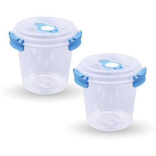 4059222065065 - Frischhaltedosen für Lebensmittel ( 064 l ) - 2er Pack Blau - Vorratsdose luftdicht Aufbewahrungsbox Meal Prep Box Joghurt schale bpa Frei - Blau