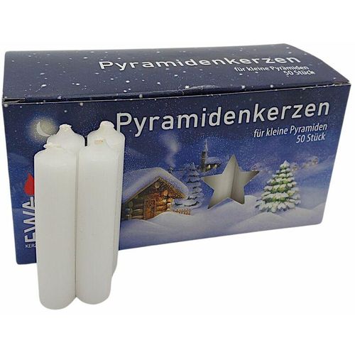 4009207235037 - Buri - 50 Pyramidenkerzen weiß 14x70mm Weihnachtskerze Adventskerze Weihnachtspyramide