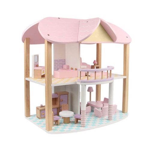 4260360010828 - Coemo Puppenhaus Sandy möbliert Holz 2 Etagen 4260360010828 - Coemo Puppenhaus Sandy möbliert Holz 2 Etagen