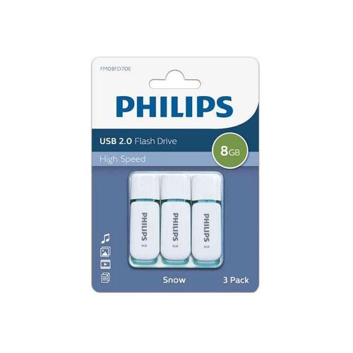 4895185621906 - 3 PHILIPS USB-Sticks Snow weiß 8 GB 4895185621906 PHILIPS 3 St