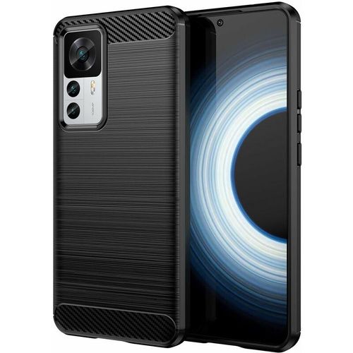 4252021383839 - Markenlos - Carbon Case Hülle kompatibel mit Xiaomi 12T flexible Silikon Carbon Hülle schwarz - Schwarz