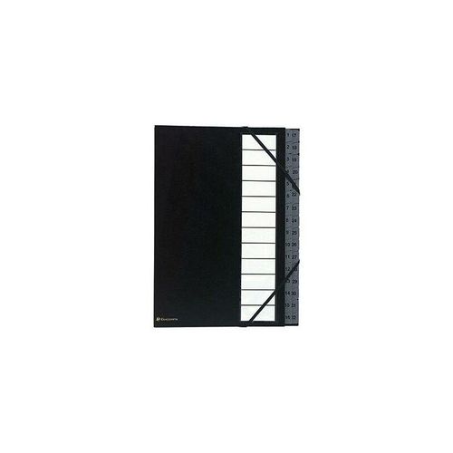 3130630560326 - - Ordnungsmappe Ordonator® din A4 225g m² Balacron Farbe schwarz Farbe des Fächerblocks grau 32 Fächer