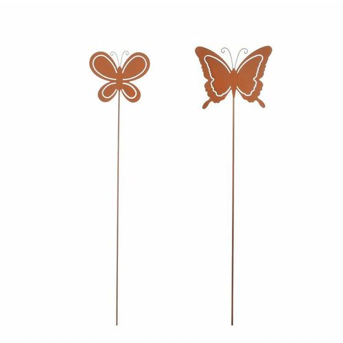 8718861488722 - - Mica Gartenstecker Schmetterling Rost 115 cm Gartenfiguren