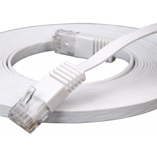 4040849951589 - Flach-Patchkabel RJ45 u utp Cat6 2000m wei (95158) - Goobay