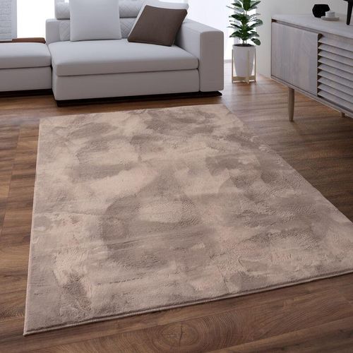 4061981191848 - Teppich Wohnzimmer Kunstfell Shaggy Hochflor Waschbar In Waschmaschine Soft Uni Beige Taupe 60x90 cm - Paco Home