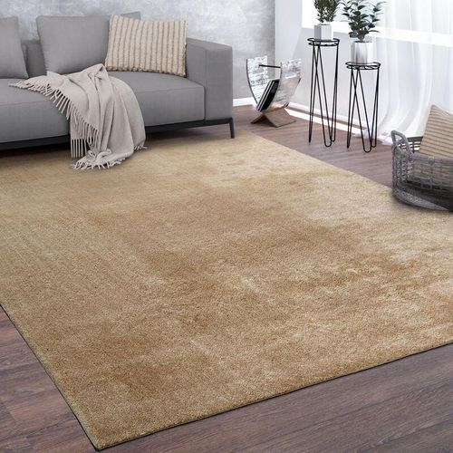 4061981187445 - Teppich Wohnzimmer Kurzflor Waschbar Einfarbiger Moderner Stil Weich Beige Creme 60x100 cm - Paco Home