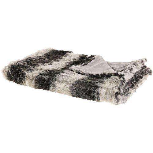 4251682269131 - Beliani - Kuscheldecke Grau   Weiß Acryl   Polyester 180 x 220 cm Shaggy Schlafzimmer Wohnzimmer - Grau