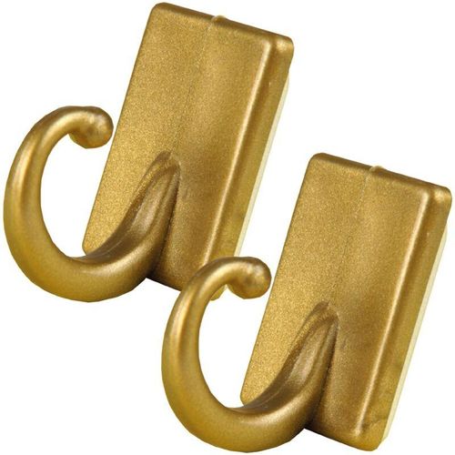 4059222259105 - Bestlivings - Raffhaken 2er Pack in Gold Selbstklebehaken Wandhalter selbstklebend Klebehaken - Gold