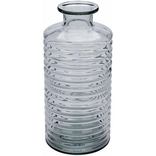 4260700657300 - Spetebo - Glasvase geriffelt groß - 31 cm - Tischvase aus Klarglas - Deko Flasche Blumen Tisch Glas Vase