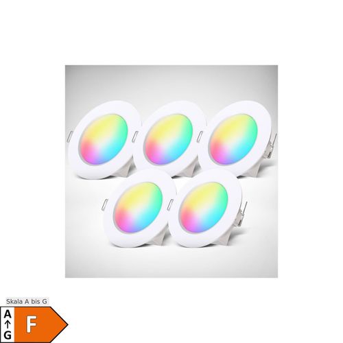 4057722010011 - Bklicht - led rgbw Einbauspots Badezimmer Einbaustrahler dimmbar Fernbedienung 5x set IP44 4057722010011 - Bklicht - led rgbw Einbauspots Badezimmer Einbaustrahler dimmbar Fernbedienung 5x set IP44