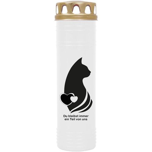 4059222040116 - Hs Candle - Grabkerze Grablicht - mit Motiv ( Katze ) - ca 100h   4 Tage Brenndauer je Kerze ( 25cm ø 7cm ) - viele versch Deisgns - Katze