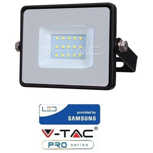 3800157630825 - V-Tac 10W Wasserdichter Sicherheits-Led-Strahler Für Den Aussenbereich Mit Samsung Led Schwarzem Gehäuse Grauem Glas Ip65 6400K