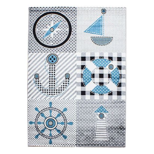 8694257095074 - Kinderteppich AYYILDIZ TEPPICHE Kids 510 Teppiche Gr B L 120 cm x 170 cm 12 mm 1 St grau Kinder Kinderzimmerteppiche maritimer Kurzflor Teppich