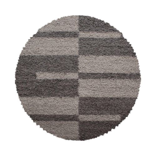 4058819136348 - Hochflor-Teppich AYYILDIZ TEPPICHE Gala Shaggy 2505 Teppiche Gr Ø 200 cm 30 mm 1 St grau (taupe) Shaggy-Teppiche