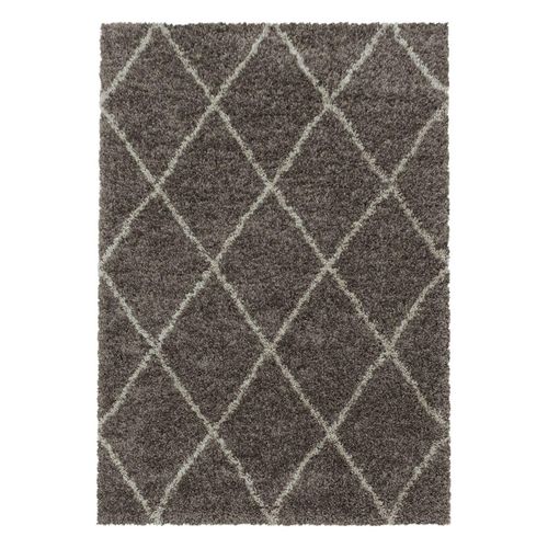 4058819101612 - Hochflor-Teppich AYYILDIZ TEPPICHE ALVOR 3401 Teppiche Gr B L 280 cm x 370 cm 50 mm 1 St grau (taupe) Esszimmerteppiche Wohnzimmer