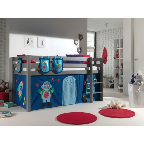 5420070234597 - VIPACK - Spielbett Pino mit Textilset Vorhang und 3 Taschen Astro Ausf Kiefer massiv grau lackie 5420070234597 - VIPACK - Spielbett Pino mit Textilset Vorhang und 3 Taschen Astro Ausf Kiefer massiv grau lackie