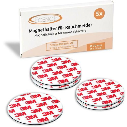 4260473174516 - Ecence - 5x Magnethalterung 70mm für Rauchmelder Feuermelder Magnet-Befestigung