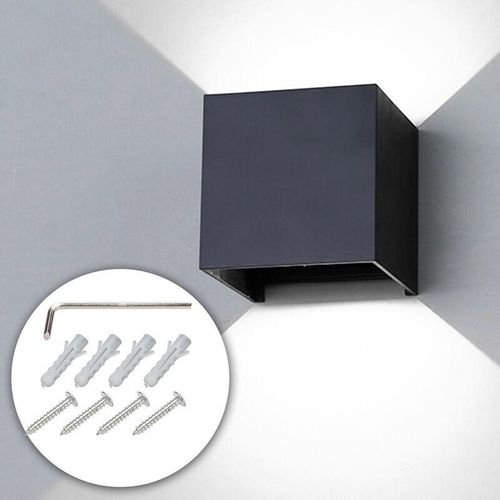 0726504036207 - Led Wandleuchte Wandleuchten IP65 Wohnzimmer Flurlampe Treppen Wandlampe Außen Deko 7W Schwarz Kaltweiß - Schwarz - Swanew 0726504036207 - Led Wandleuchte Wandleuchten IP65 Wohnzimmer Flurlampe Treppen Wandlampe Außen Deko 7W Schwarz Kaltweiß - Schwarz - Swanew