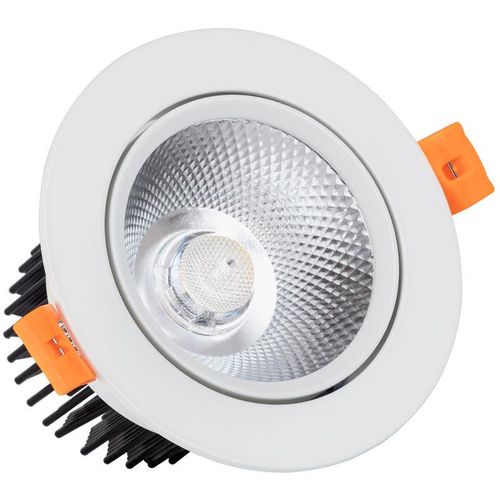 8445044025336 - Ledkia - LED-Downlight Strahler 12W cob Schwenkbar Rund Weiss Schnitt ø 90 mm No Flicker 2700K No Flicker Warmweiß