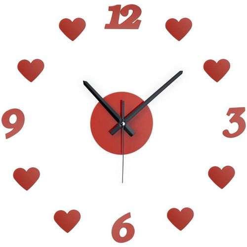 4052025430528 - Relaxdays Wanduhr DIY Wohnzimmeruhr mit Herzen & Zahlen Ø 50-100 cm Wandtattoo Uhr zum Kleben 3D-Uhr Wand rot 4052025430528 - Relaxdays Wanduhr DIY Wohnzimmeruhr mit Herzen & Zahlen Ø 50-100 cm Wandtattoo Uhr zum Kleben 3D-Uhr Wand rot
