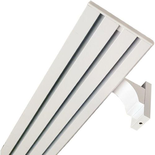 4059222027117 - Bestlivings - Wandträger für Weiß - 3 4 Lauf Aluminium Vorhangschiene - Weiß