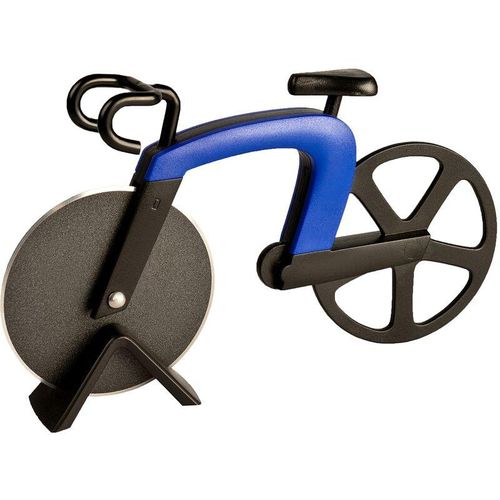 4260545432575 - Ecence - Pizzaschneider Fahrrad Pizza Cutter rostfreier Stahl Antihaft-Beschichtung Blau