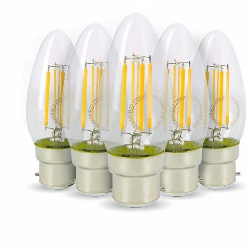 3700710811848 - Eclairage Design - Set mit 5 LED-Flammenfilamentlampen 4w Äq 40W Base B22 warmweiß 2700K