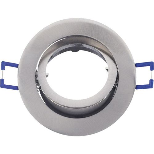 5949097723247 - - Einbaustrahler GU10 Einbaurahmen Schwenkbar Ø68mm Bohrloch Aluminium inkl GU10 Fassung für led Leuchtmittel Rund Nickel