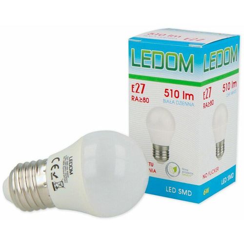 4251810805965 - Led Line - 1 Stück] ledom E27 smd Leuchtmittel 230V ac 6W 510 Lumen Ø45 220-240V 240 Grad Abstrahlwinkel 3000K Warmweiß Lampe Glühbirne