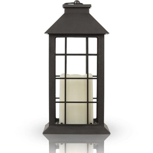 4047834048422 - Bestlivings - Laterne Retro Windlicht ( 32cm ) mit flackernder LED-Kerze Batteriebetrieben Innenbereich - Dekorative Lampe mit brennenden Docht