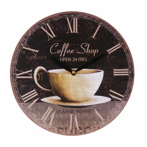 4250407380267 - Buri - Zeitlose Wanduhr Ø29cm Landhausstil Shabby Vintage Antik Küchenuhr Holzuhr Deko - Coffee Shop