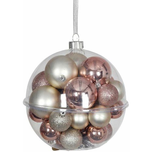 4251699827034 - Buri - Weihnachtsbaumkugeln 4-6cm 30-teiliges Set Baumschmuck Christbaumkugeln beige