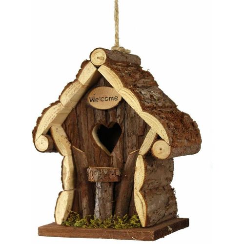 4260700652121 - Spetebo - Deko Holz Vogelhaus 22x15cm - Vogel Häuschen zum hängen - Garten Deko Dekoration